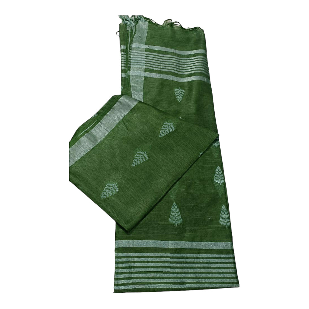 Beautiful Handloom Green Saree